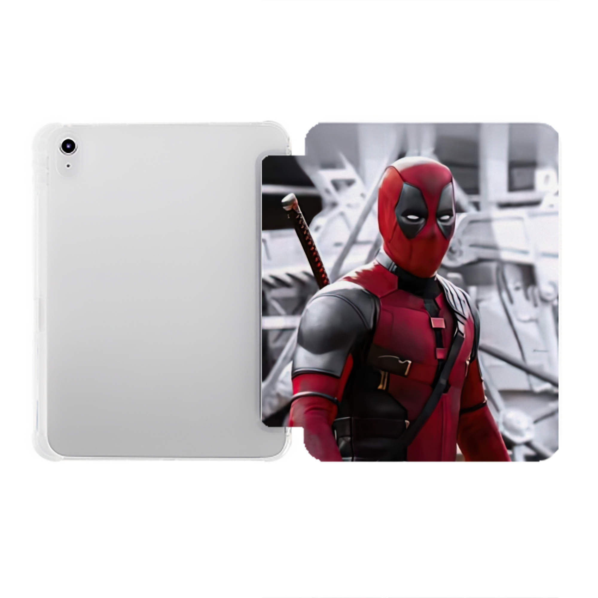 （画像用） Deadpool デッドプール IPad ケース ペン収納付き 三つ折りスタンド PUレザー×シリコン 対応機種9.5/10.5/10.9インチ